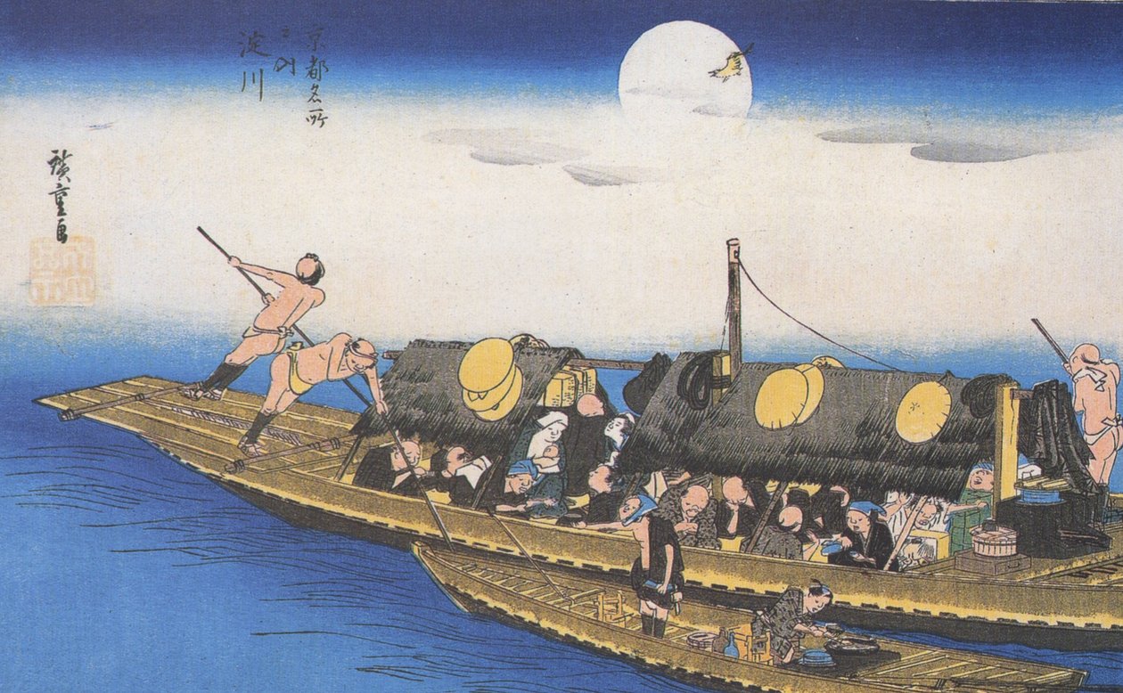 Hiroshige Eine Fähre auf dem Fluss von Utagawa Hiroshige