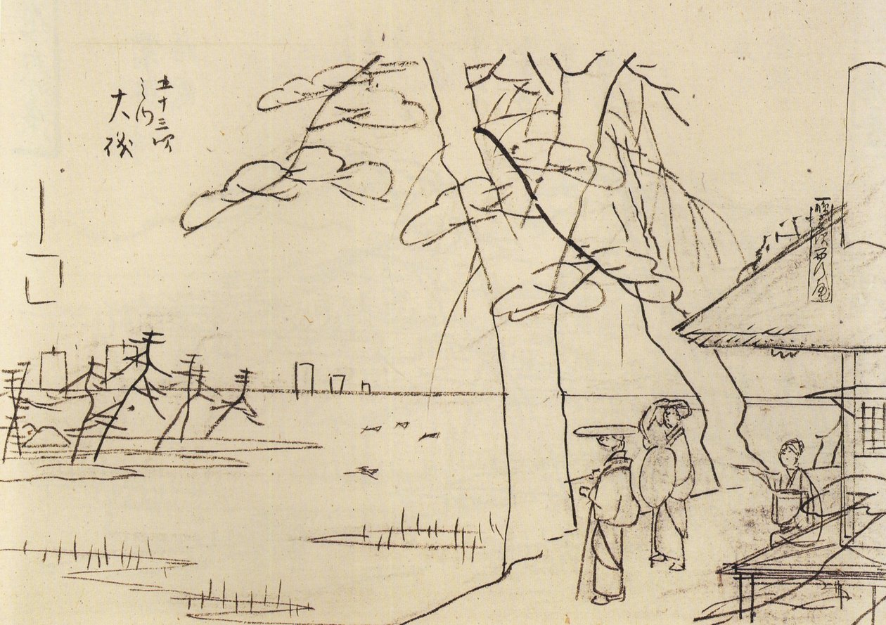 Menschen, die auf das Wasser blicken von Utagawa Hiroshige