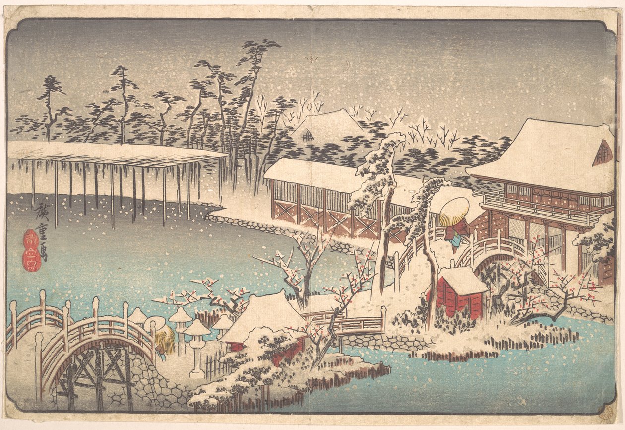 Kameido Tenmangu Keidai no Yuki von Utagawa Hiroshige