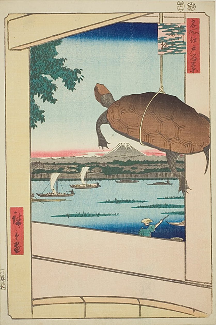 Mannen-Brücke, Fukagawa, Nr. 56 aus der Serie "Hundert berühmte Ansichten von Edo" von Utagawa Hiroshige