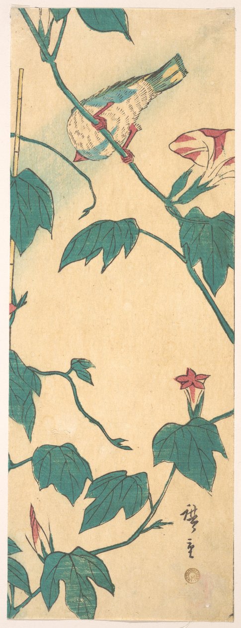 Morgenruhm und Vogel von Utagawa Hiroshige