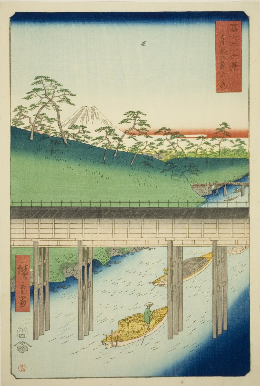 Ochanomizu in der östlichen Hauptstadt (Toto Ochanomizu), aus der Serie "Sechsunddreißig Ansichten des Berges Fuji (Fuji sanjurokkei)" von Utagawa Hiroshige
