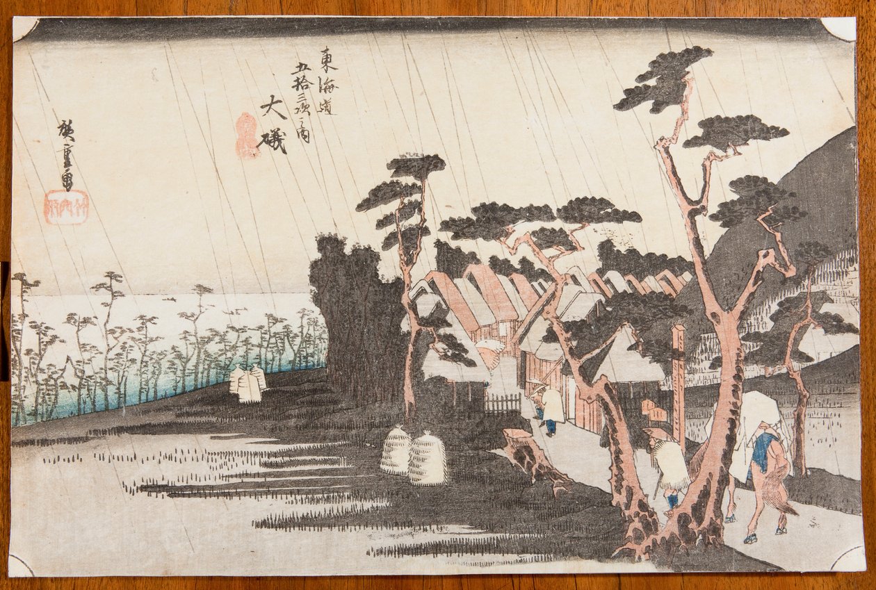 Oiso, Tafel 9. aus der Serie: Dreiundfünfzig Stationen der Tokaido-Straße von Utagawa Hiroshige