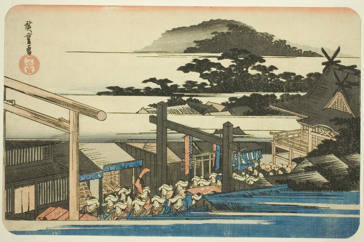 Bezirk des Shiba Shinmei-Schreins, aus der Serie "Berühmte Orte in der östlichen Hauptstadt" von Utagawa Hiroshige