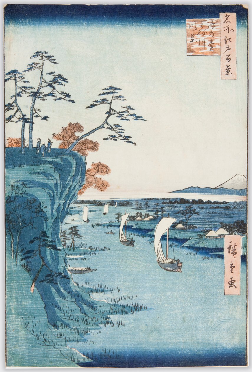 Rzeka Tone in Konodai, aus der Serie: Hundert berühmte Ansichten von Edo von Utagawa Hiroshige