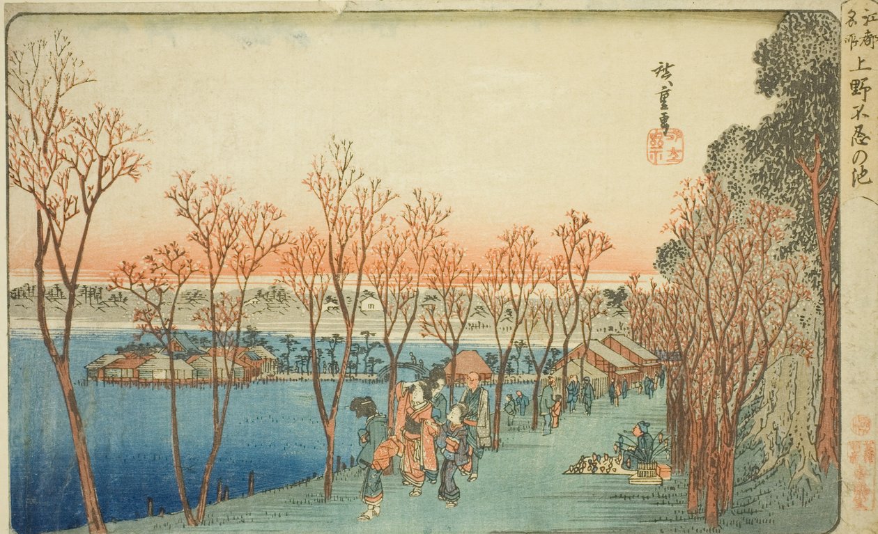 Shinobazu-Teich in Ueno, aus der Serie "Berühmte Orte in Edo" von Utagawa Hiroshige