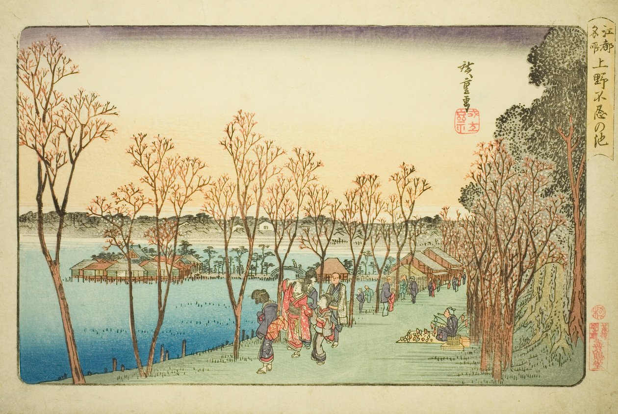 Shinobazu-Teich in Ueno (Ueno Shinobazu no ike), aus der Serie "Berühmte Orte in Edo (Koto meisho)" von Utagawa Hiroshige