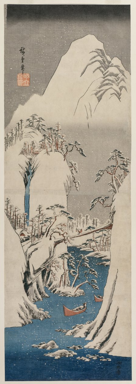 Der Fuji-Fluss im Schnee, 1841 von Utagawa Hiroshige
