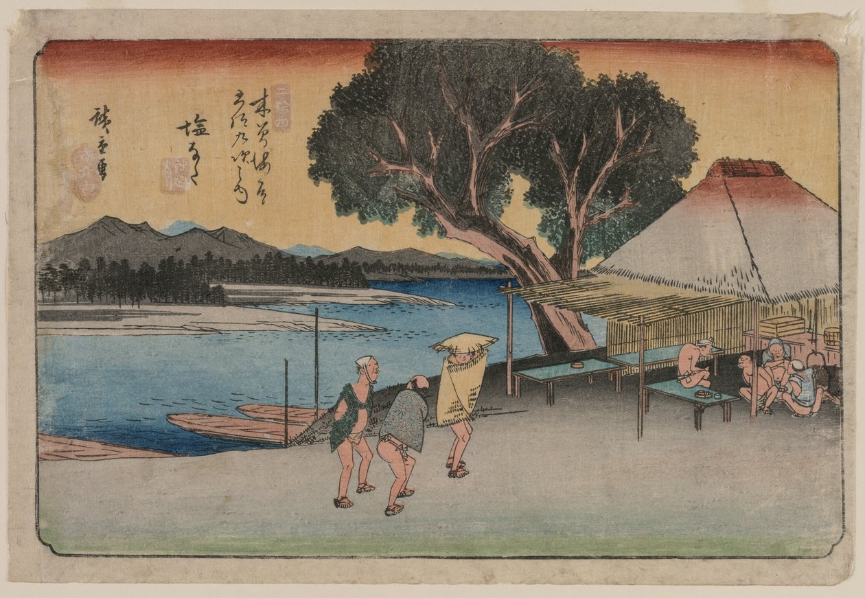 Die Neunundsechzig Stationen der Kiso-Straße: Shionata von Utagawa Hiroshige
