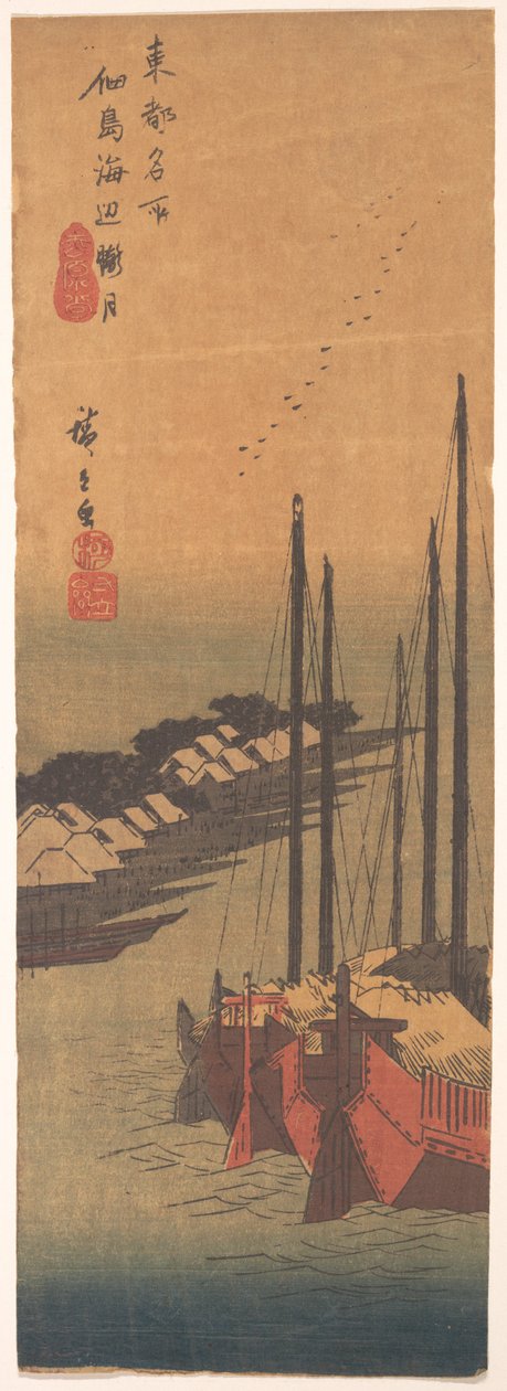 Tsukudajima no Oborozuki von Utagawa Hiroshige