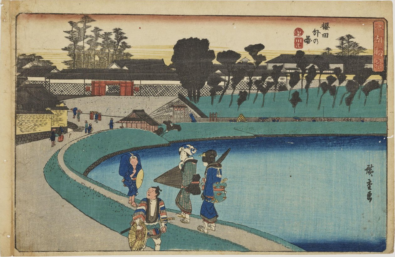 "Vor dem Sakurada-Tor" aus der Serie "Herausragende Ansichten von Edo" von Utagawa Hiroshige