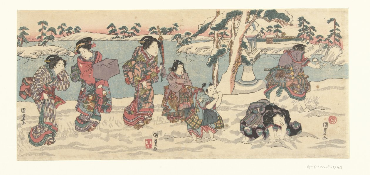 Schneeballschlacht von Utagawa Kunisada (I)