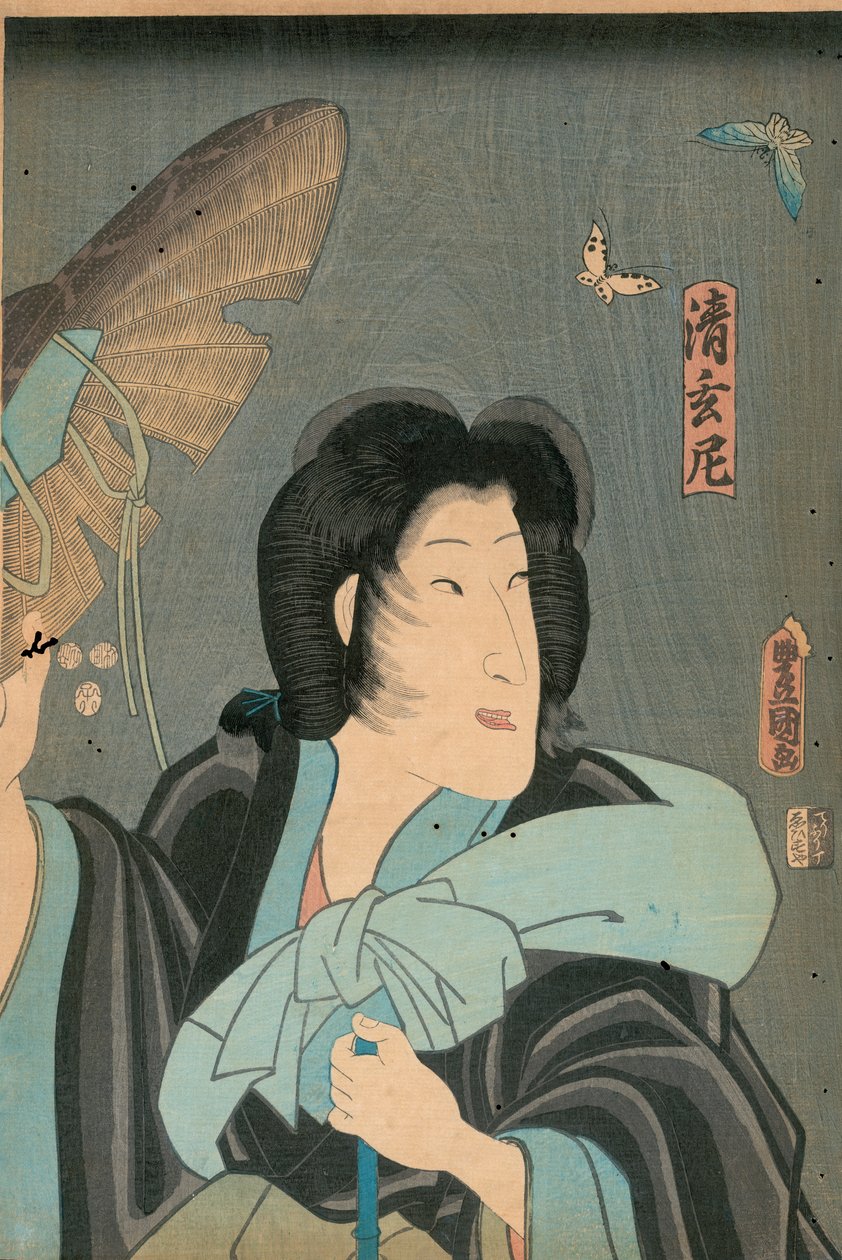 Dichter und Schmetterling, veröffentlicht von Otaya Takichi von Utagawa Kunisada