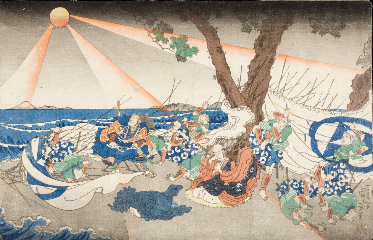Auf dem Hinrichtungsplatz von Tatsunokuchi, Provinz Sagami von Utagawa Kuniyoshi