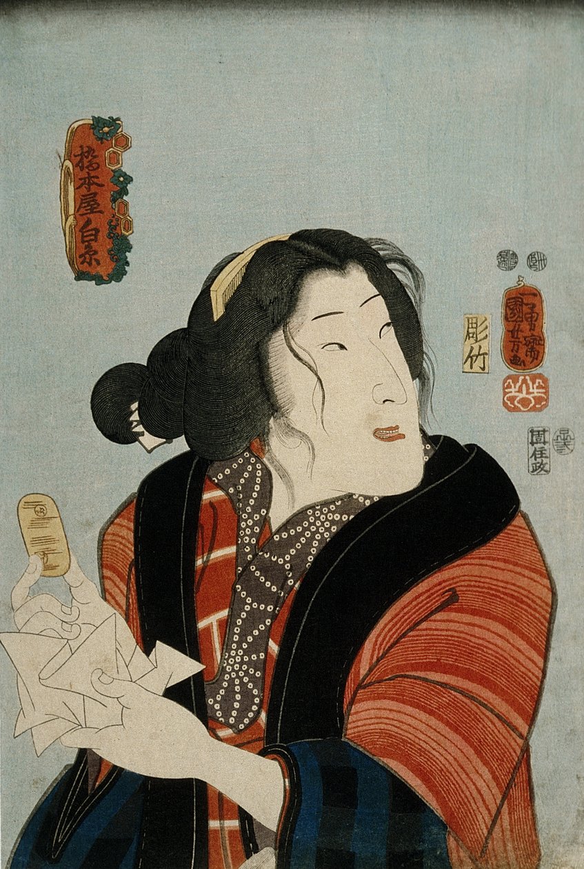Bandō Shūka als Hashimotoya Shiraito von Utagawa Kuniyoshi