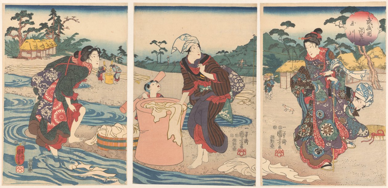 Der Chofu Tama Fluss in der Provinz Musashi von Utagawa Kuniyoshi