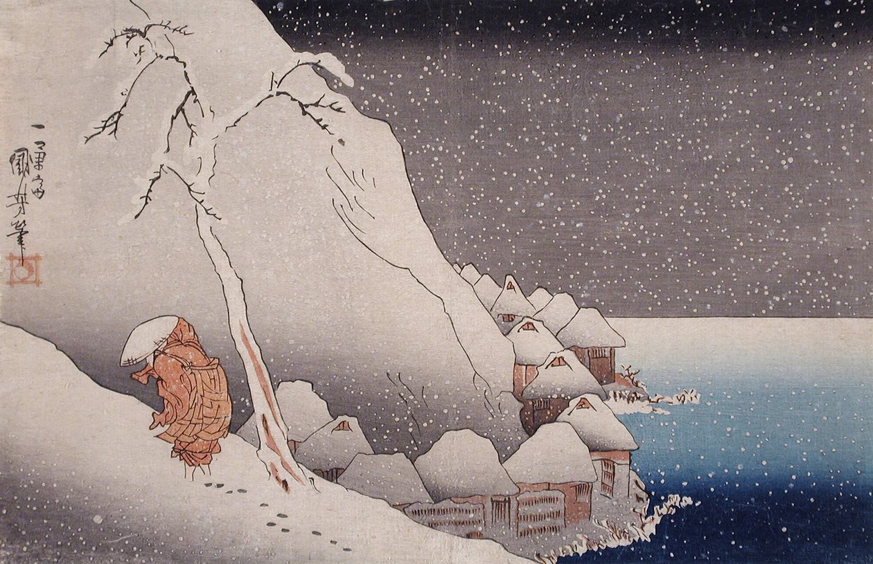 Schnee auf Tsukahara, Sado-Insel, 1271 von Utagawa Kuniyoshi