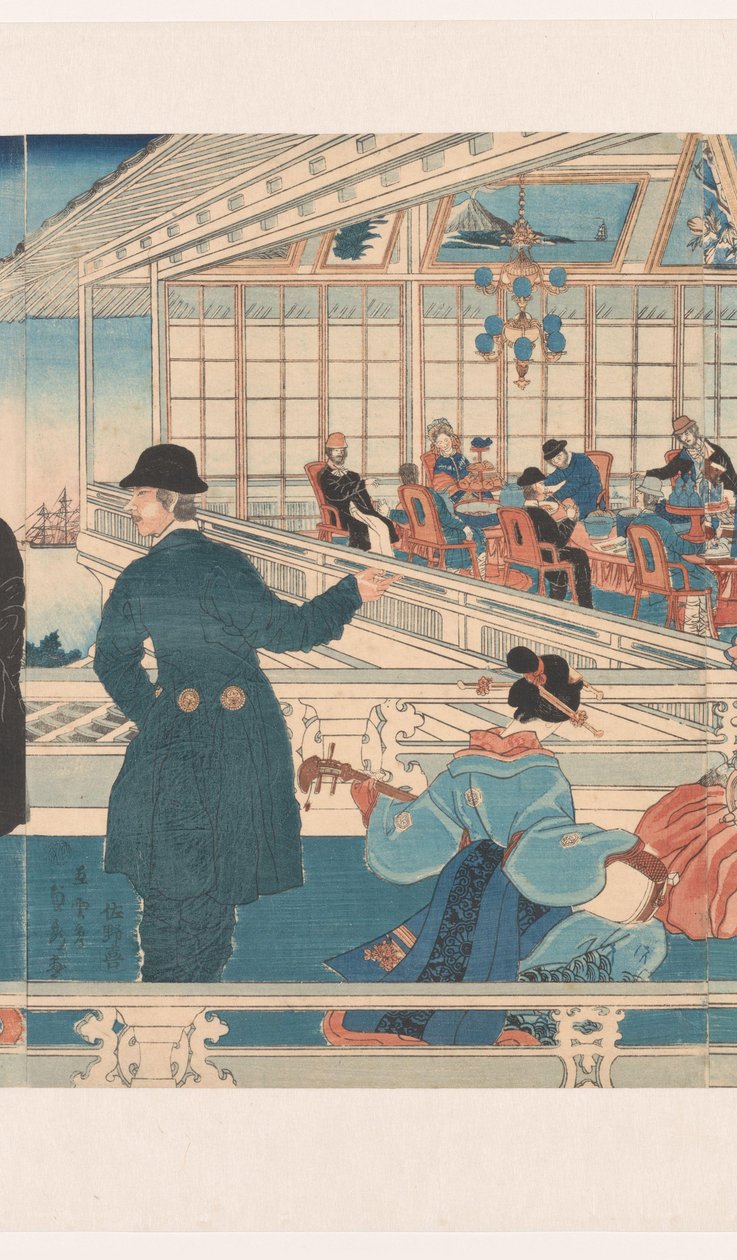 Amerikanisches Handelshaus in Yokohama von Utagawa Sadahide