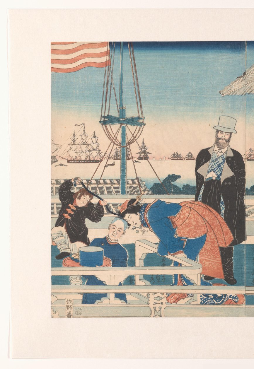Amerikanisches Handelshaus in Yokohama von Utagawa Sadahide