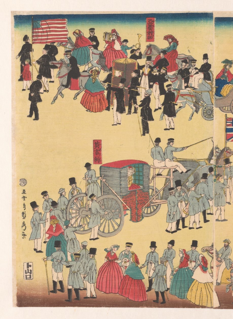 Prozession von Menschen aus den Fünf Ländern von Utagawa Sadahide