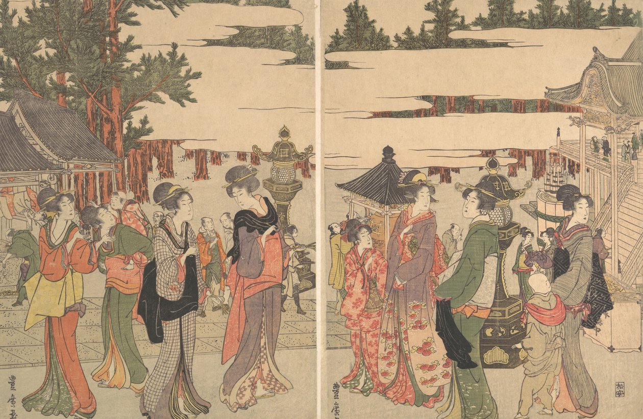 Horinouchi Myo-ho-ji Eho Mairi no Zu, ca. 1804 von Utagawa Toyohiro