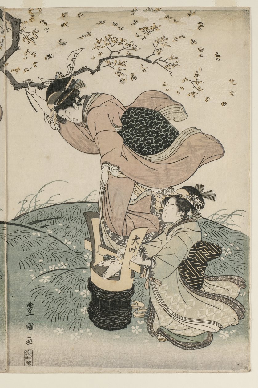 Kirschblüten im Wind von Utagawa Toyokuni