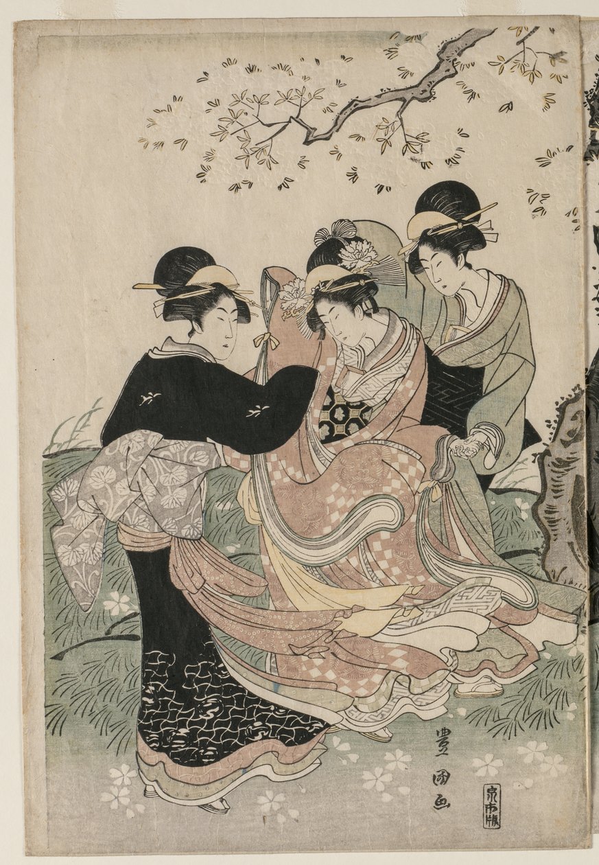 Kirschblüten im Wind von Utagawa Toyokuni