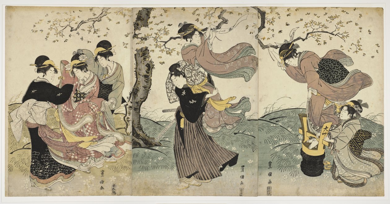 Blumen im Wind, ca. 1797-1800 von Utagawa Toyokuni