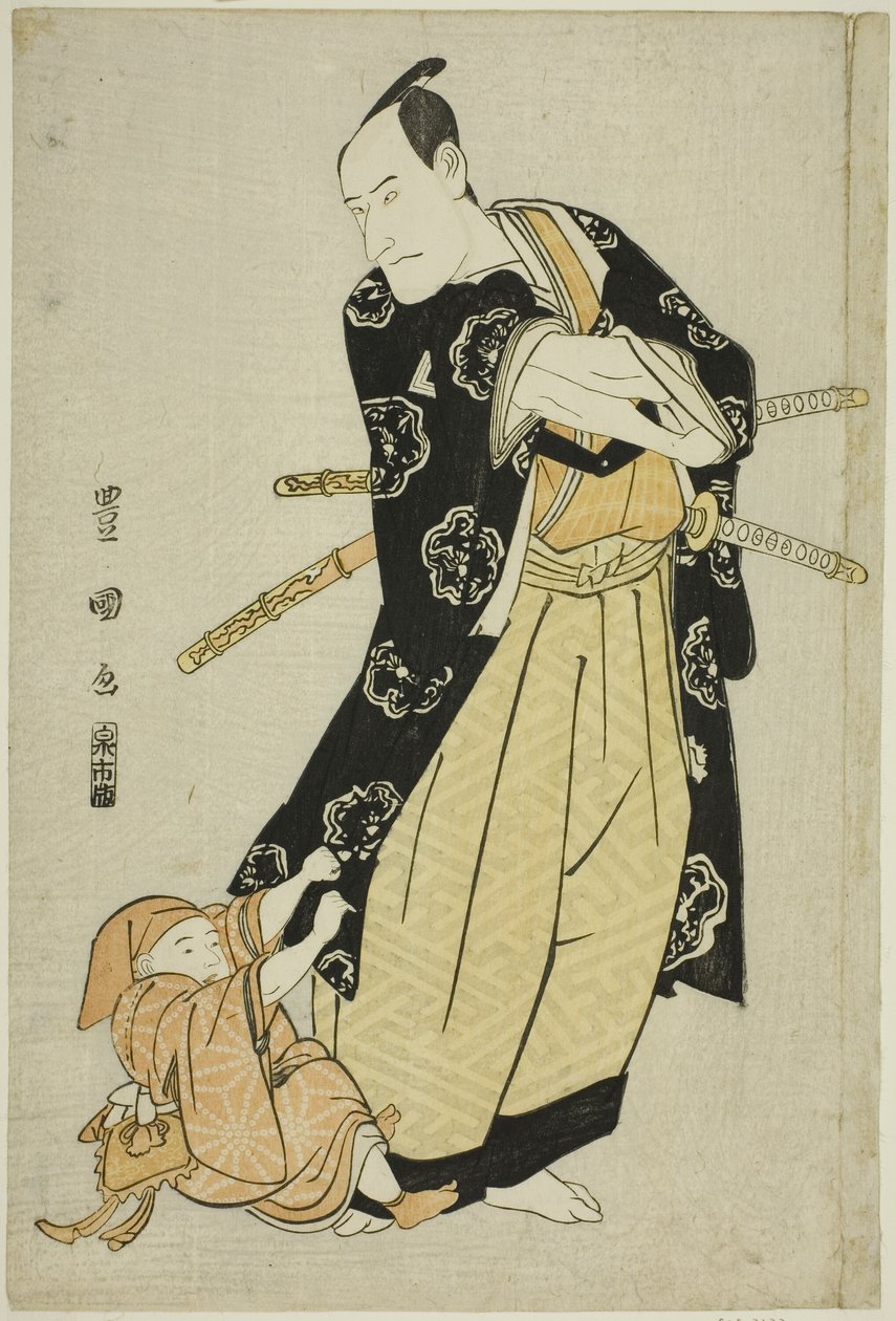 Der Schauspieler Ichikawa Danjuro VI und ein Junge von Utagawa Toyokuni I