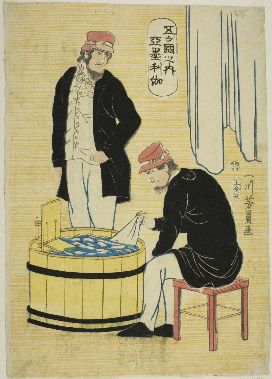 Unter den fünf Nationen: Amerikaner (Gokakoku no uchi, Amerikajin) von Utagawa Yoshikazu