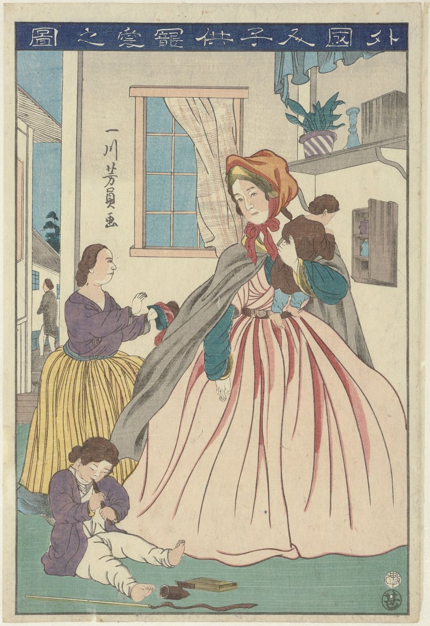 Die Liebe einer ausländischen Frau zu ihren Kindern von Utagawa Yoshikazu
