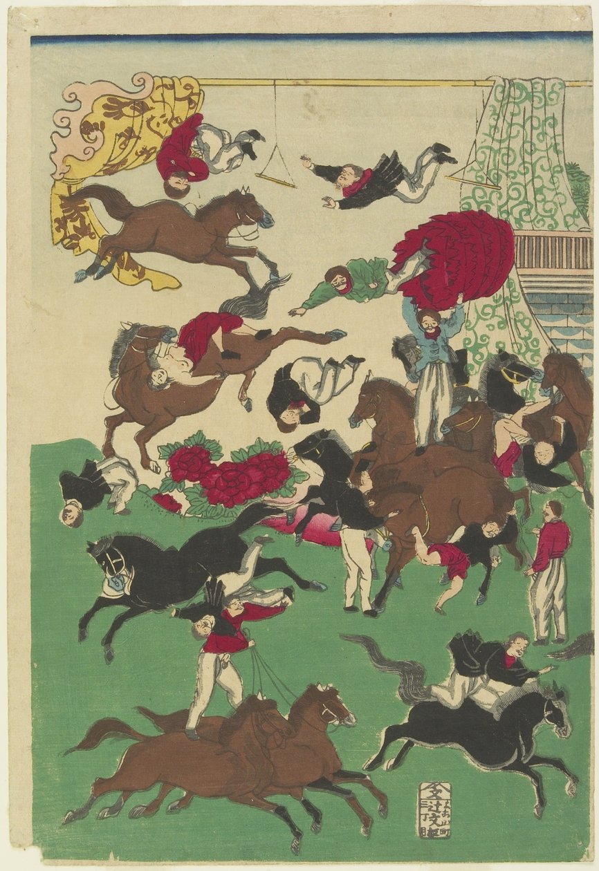 Zirkuskunststücke von Utagawa Yoshitora
