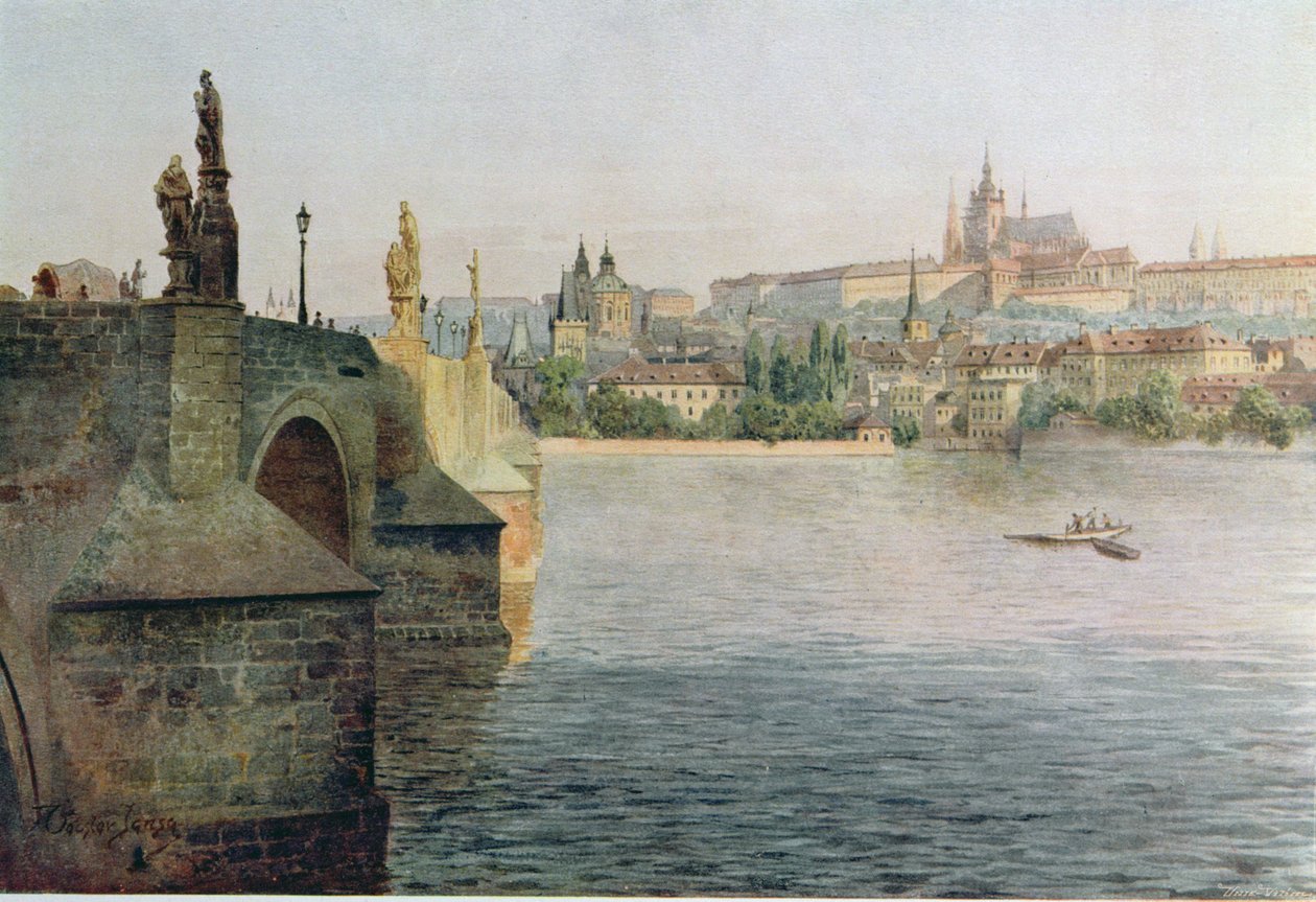 Blick auf die Karlsbrücke von Krizovnicka Namesti, aus 