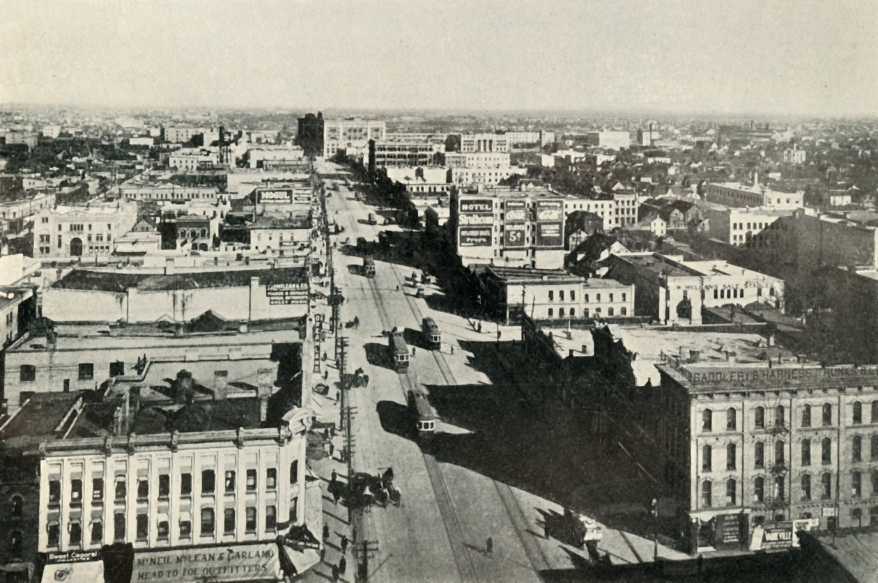 Winnipeg Heute, Blick auf die Main Street. - Das schnelle Wachstum des modernen Kanada, ca. 1930 von Valentine and Sons Ltd
