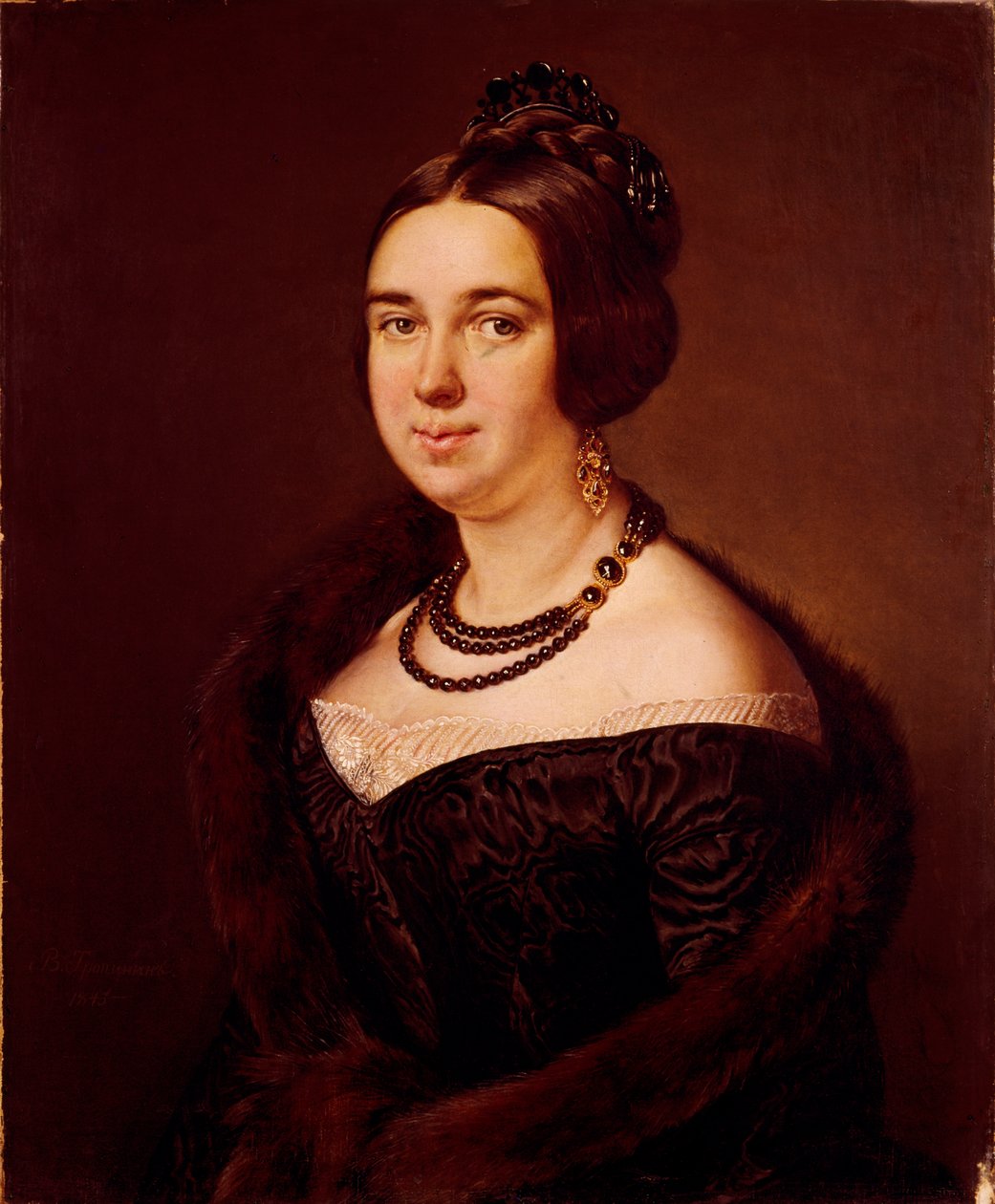 Porträt der Gräfin Alexandra Alexeevna Obolenskaya, geb. Mazurina von Vasili Andreevich Tropinin