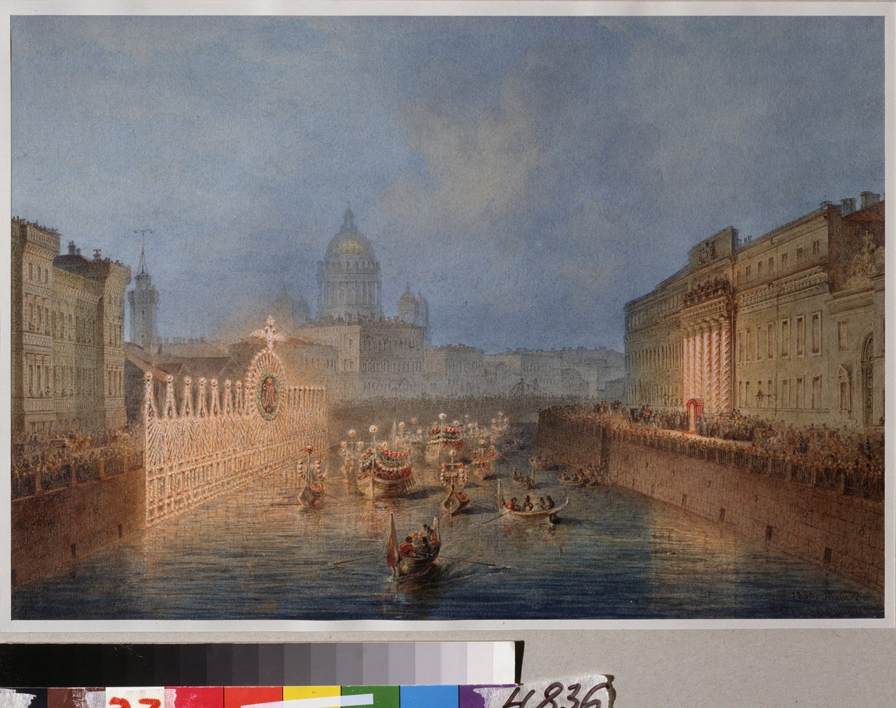 Beleuchtung des Flusses Moika in Sankt Petersburg von Vasili Semenovich Sadovnikov