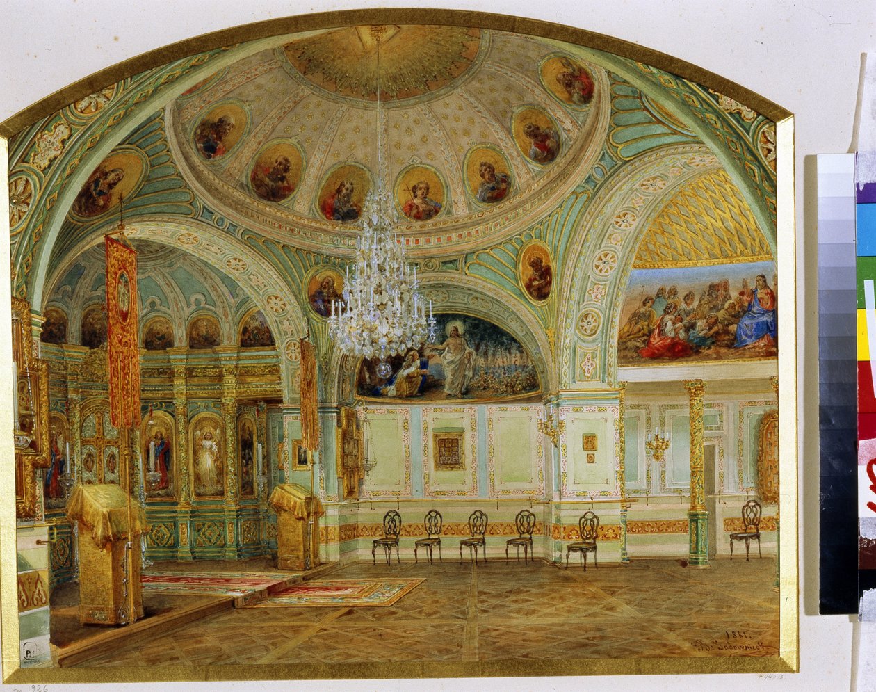 Innenraum der Kapelle im Jussupow-Palast in Sankt Petersburg von Vasili Semenovich Sadovnikov