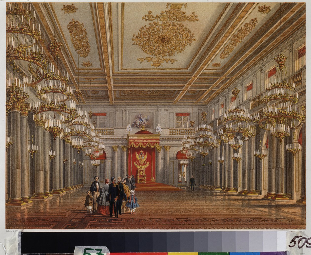 Der Thronsaal des Winterpalastes in Sankt Petersburg von Vasili Semenovich Sadovnikov