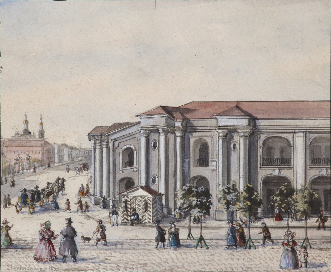 Der Große Gostiny Dvor Kaufhof in Sankt Petersburg, 1830-1840er Jahre von Vasili Semenovich Sadovnikov