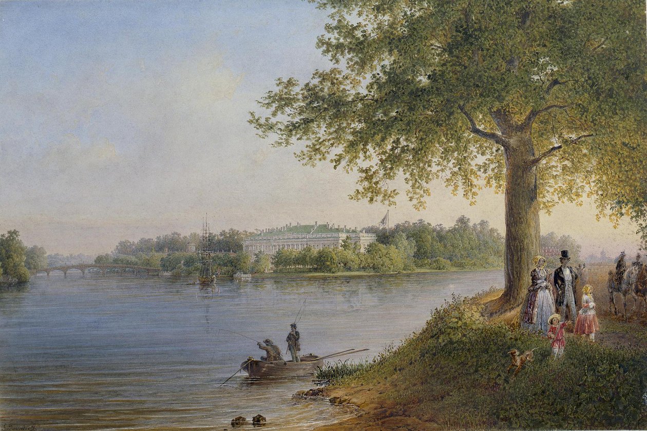 Ansicht des Kamennoostrovsky-Palastes in St. Petersburg, 1847 von Vasili Semenovich Sadovnikov