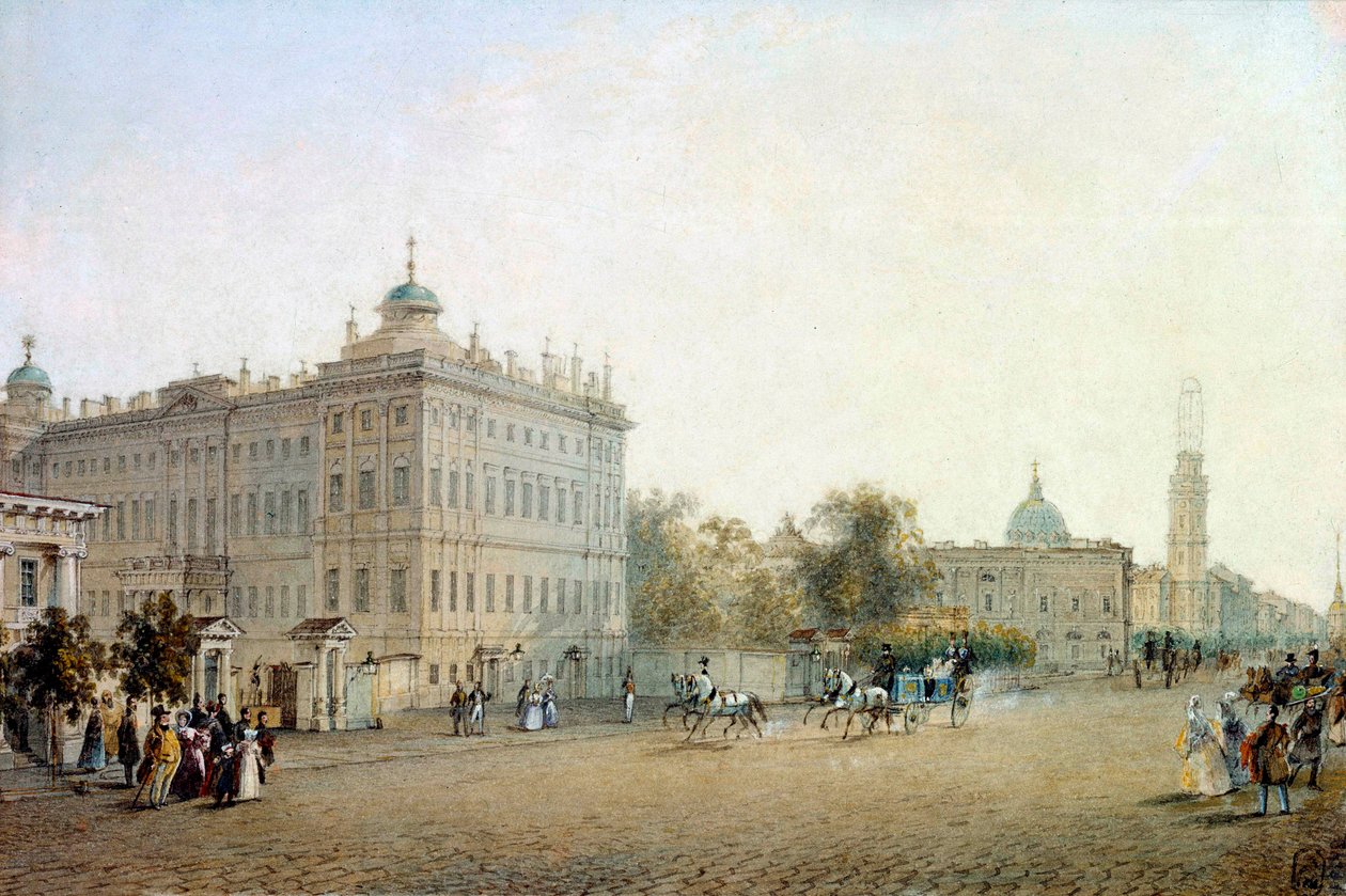 Ansicht der Perspektive Nevsky in St. Petersburg im Jahr 1830 von Vasili Semenovich Sadovnikov
