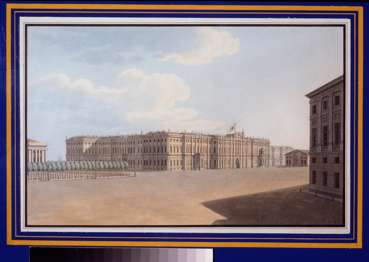 Blick auf den Winterplatz von der Newa-Allee, Sankt Petersburg von Vasili Semenovich Sadovnikov