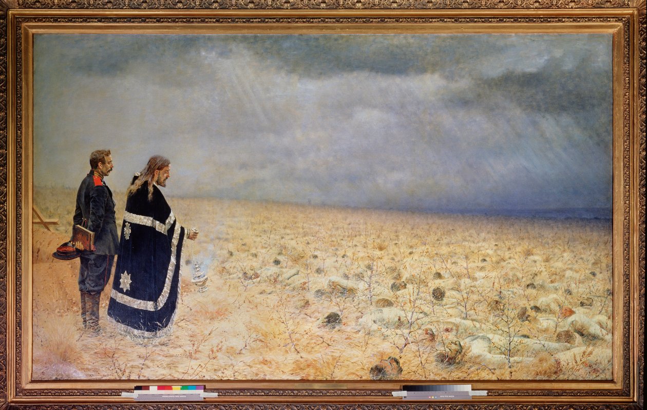 Die Besiegten, Requiem (Nach der Belagerung von Pleven in Bulgarien, Russisch-Türkischer Krieg) von Vasili Vasilievich Vereshchagin