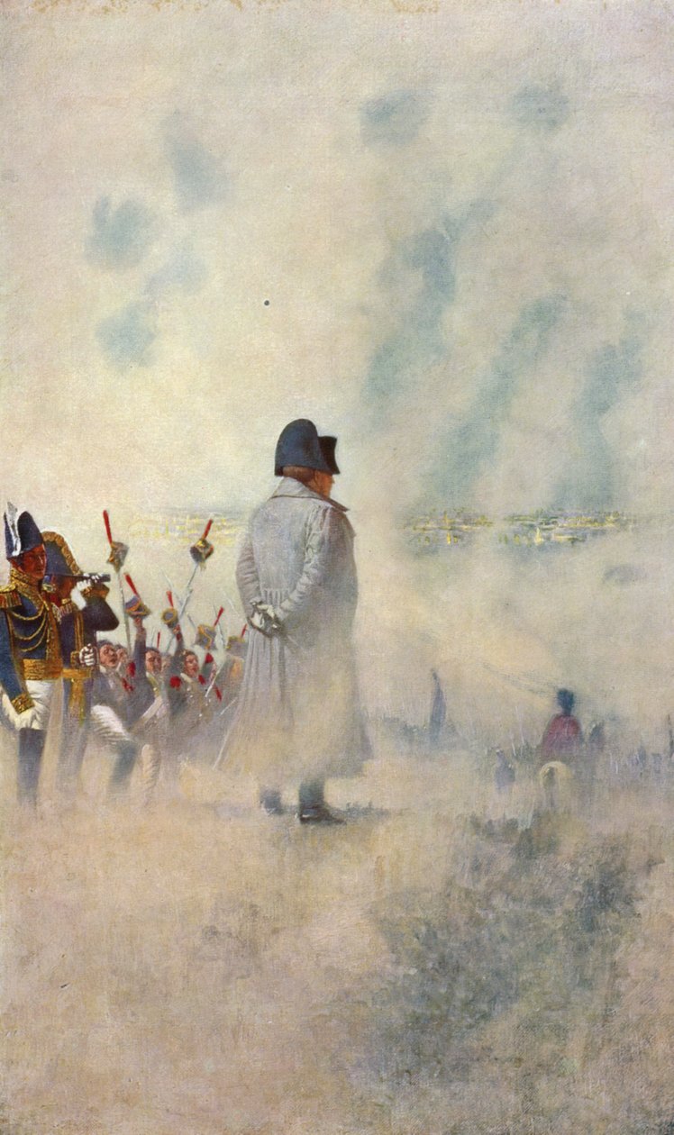Napoleon Bonaparte steht unter seinen Soldaten vor Moskau von Vasili Vasilievich Vereshchagin