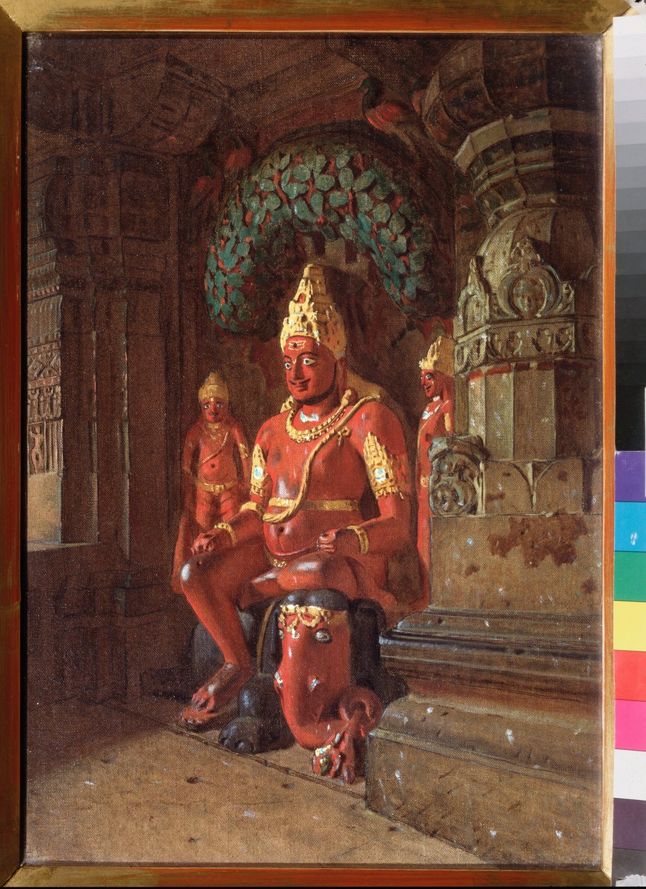 Eine Vishnu-Statue im Indra-Tempel von Vasili Vasilievich Vereshchagin
