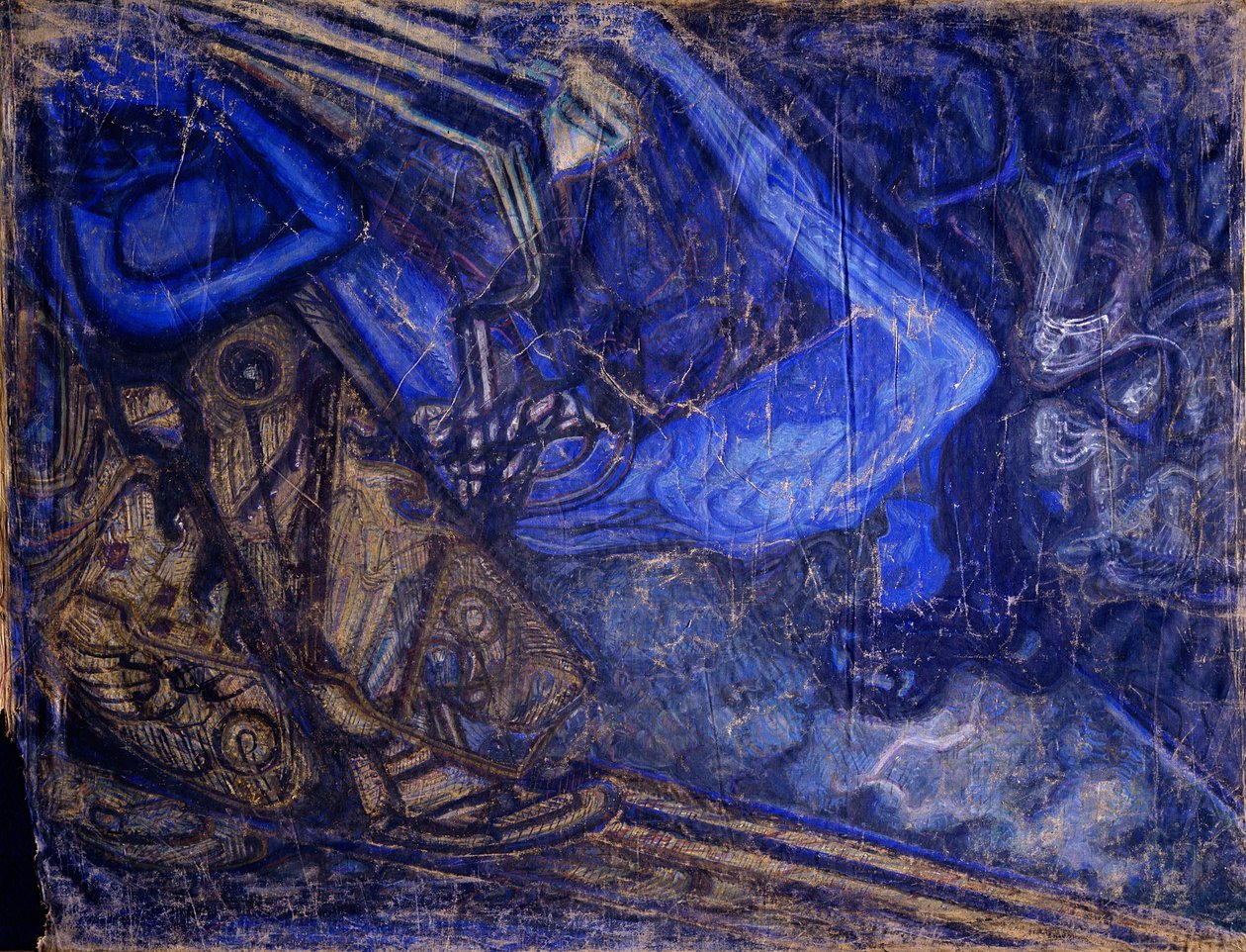 Trauer um den Tod von Michail Wrubel, 1910-1911 von Vasily Ivanovich Denisov