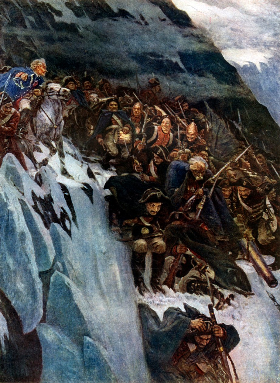 Suworows Marsch durch die Alpen, 1799, 1899, 1939 von Vasily Surikov