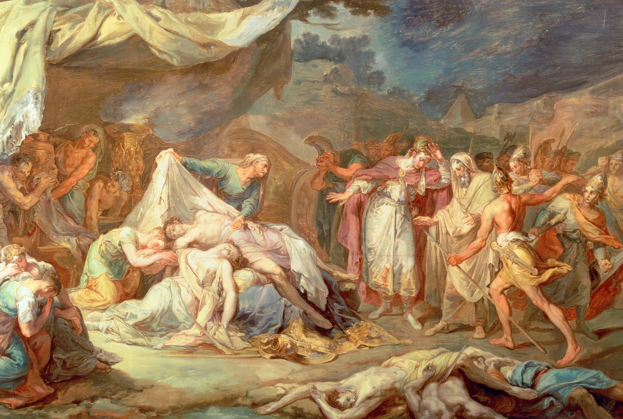 Kyros der Große vor den Leichen von Abradatus und Pantheus von Vicente Lopez y Portana