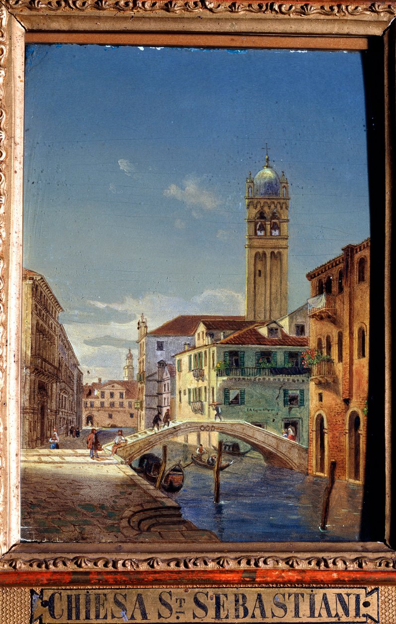 Die Kirche von San Sebastiano, 19. Jahrhundert von Victor Adam