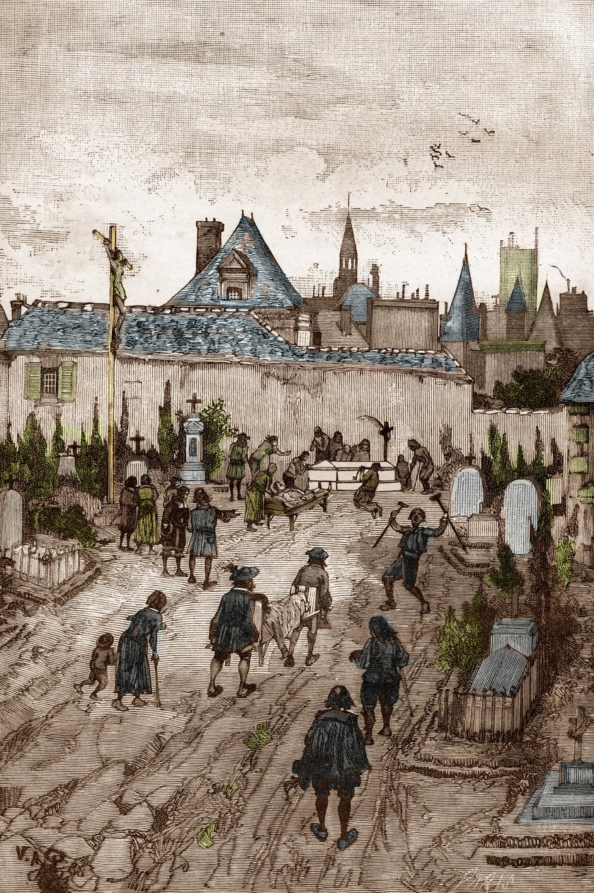 Jansenistischer Konvulsionär (oder Saint Medard) (Werke der Konvulsionen) im 18. Jahrhundert: „die Kranken und Gebrechlichen gehen zum Friedhof von Saint-Medard (wo sich das Grab des Diakons Francois Paris befindet), um wundersam geheilt zu werden“ von Victor Armand Poirson
